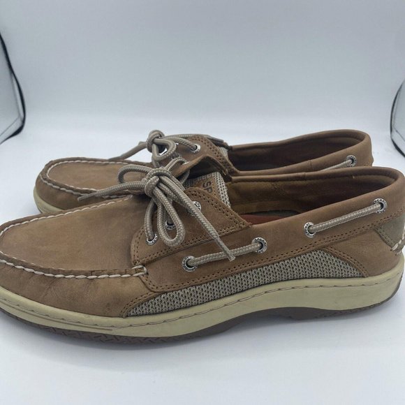 SPERRY Top Sider Men's Boat shoes Billfish 3 Eye 0799320 BROWN sz 10.5 - VGUC - Picture 2 of 9